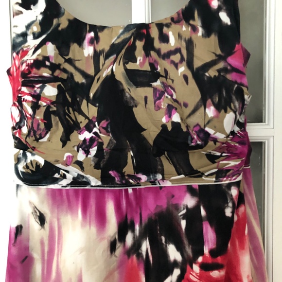 Womens Summer Party Pink Splatter Print Fitted Dress SZ 6 - Picture 6 of 6